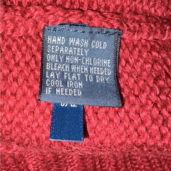 Y2K Polo Ralph Lauren Red Quarter Zip Sweater Men’s Small Leather Pull - Picture 7 of 13